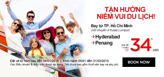 Vé máy bay Air Asia đi Hyderabad giá rẻ 34 USD