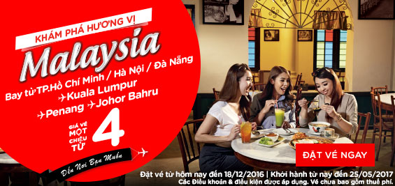 Tưng bừng khuyến mãi Air Asia đi Malaysia chỉ từ 4 USD