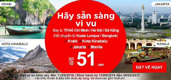 Khuyến mãi Air Asia vui rộn ràng tết trung thu giá chỉ từ 6 USD