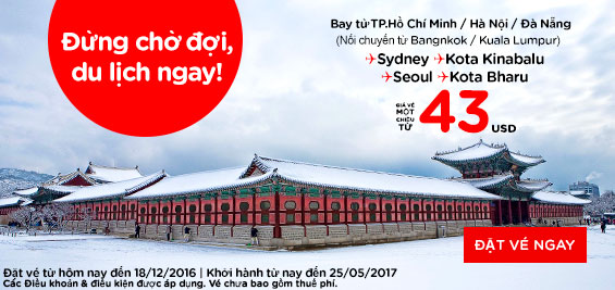 Tưng bừng khuyến mãi Air Asia đi Malaysia chỉ từ 4 USD