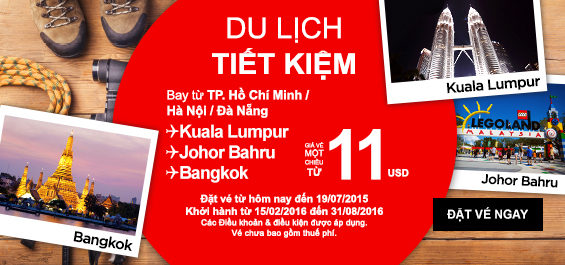 Du lịch tiết kiệm với vé máy bay đi Bangkok 11 USD