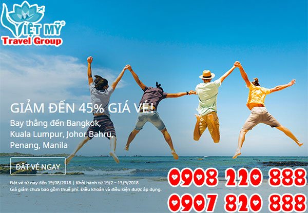 Air Asia Khuyến mãi giảm đến 45% giá vé