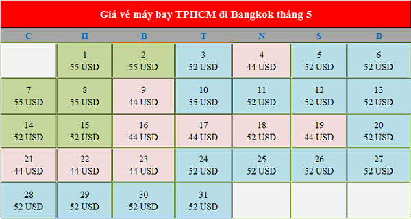 Vé máy bay đi Bangkok tháng 5 hãng Air Asia