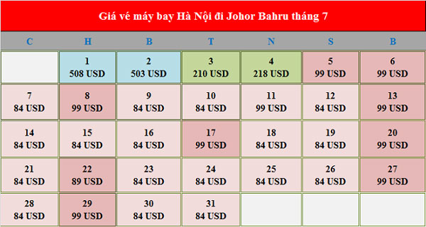 Vé máy bay đi Johor Bahru tháng 7 hãng Air Asia