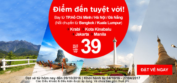 Air Asia khuyến mãi cuối năm giá sốc chỉ từ 6 USD