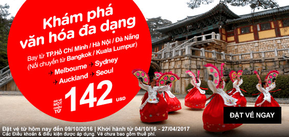 Air Asia khuyến mãi cuối năm giá sốc chỉ từ 6 USD