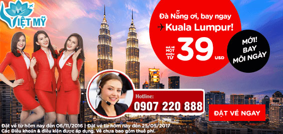 Kỳ nghỉ vẫy gọi  giá chỉ từ 3 USD cùng khuyến mãi Air Asia