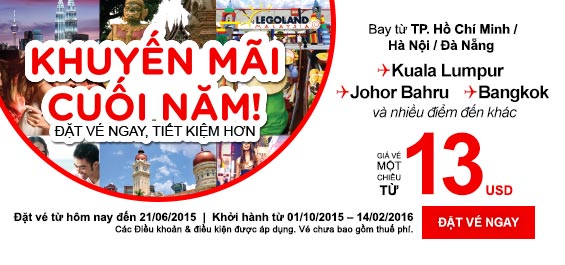 Khuyến mãi vé rẻ bất ngờ cuối năm đi Bangkok 13 USD