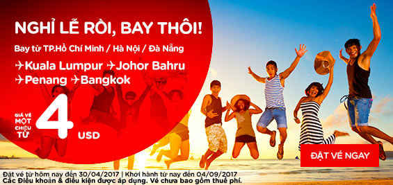 Nghỉ lễ rồi, cùng Air Asia săn vé khuyến mãi bay thôi!!!