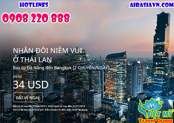 Bay Air Asia mua sắm thả ga chỉ từ 34 USD