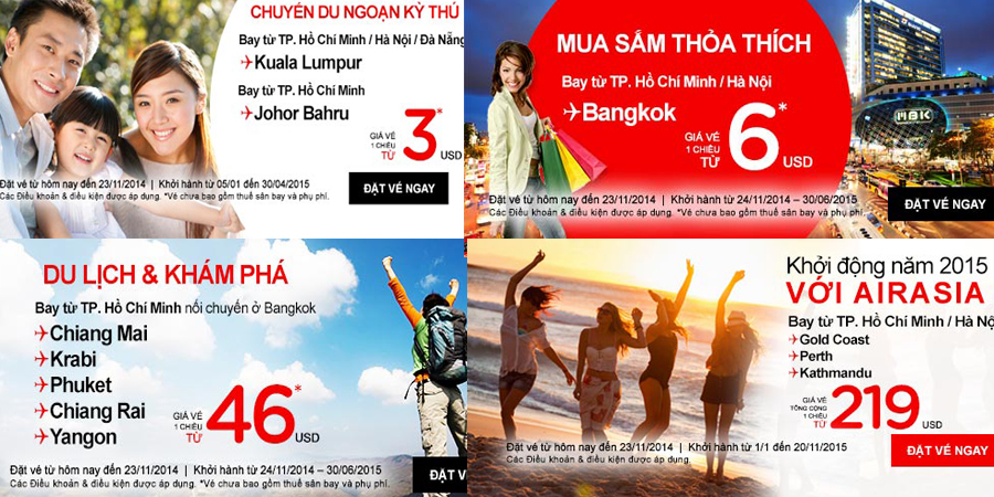 Săn vé máy bay giá rẻ Air Asia