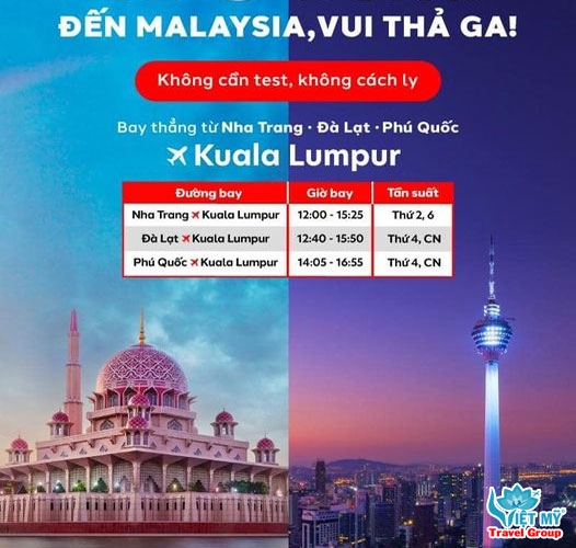 Cùng AirAsia bay thẳng đến Malaysia tại Việt Mỹ