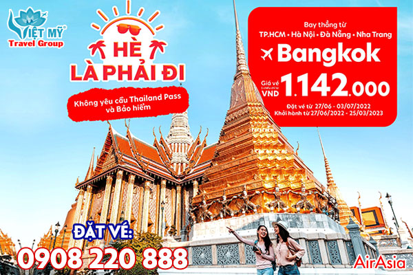 AirAsia ưu đãi vé máy bay đi Thái Lan chỉ từ 1142K AirAsia ưu đãi vé máy bay đi Thái Lan chỉ từ 1142K
