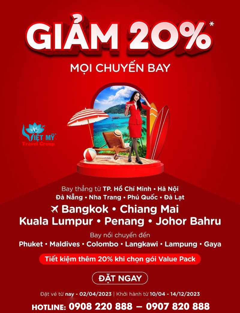 Ưu đãi giảm đến 20% giá vé mọi chuyến bay đi Malaysia và Thái Lan