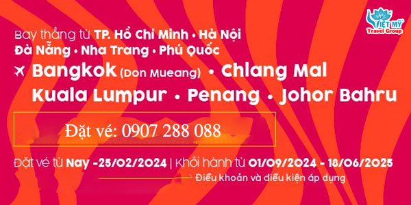 Mừng năm rồng Air Asia ưu đãi vé máy bay đi Thái Lan