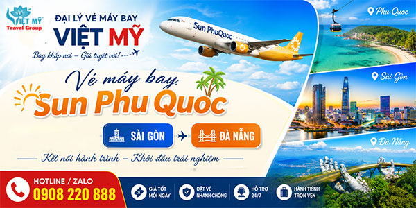 Vé máy bay Sun Phu Quoc Sài Gòn Đà Nẵng