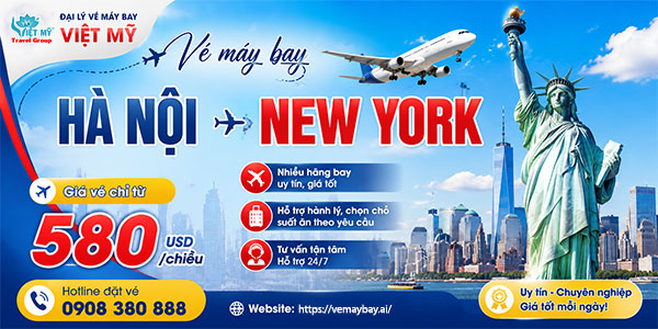 Vé máy bay Hà Nội New York