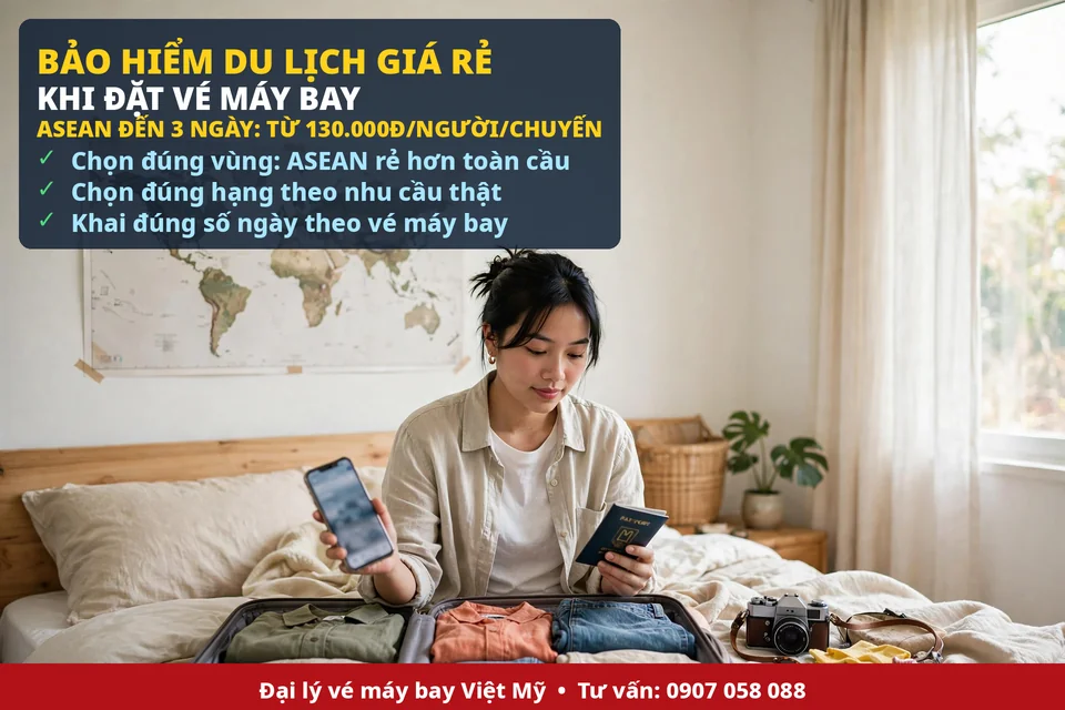 So sánh các hạng bảo hiểm du lịch giá rẻ khi đặt vé máy bay đi ASEAN
