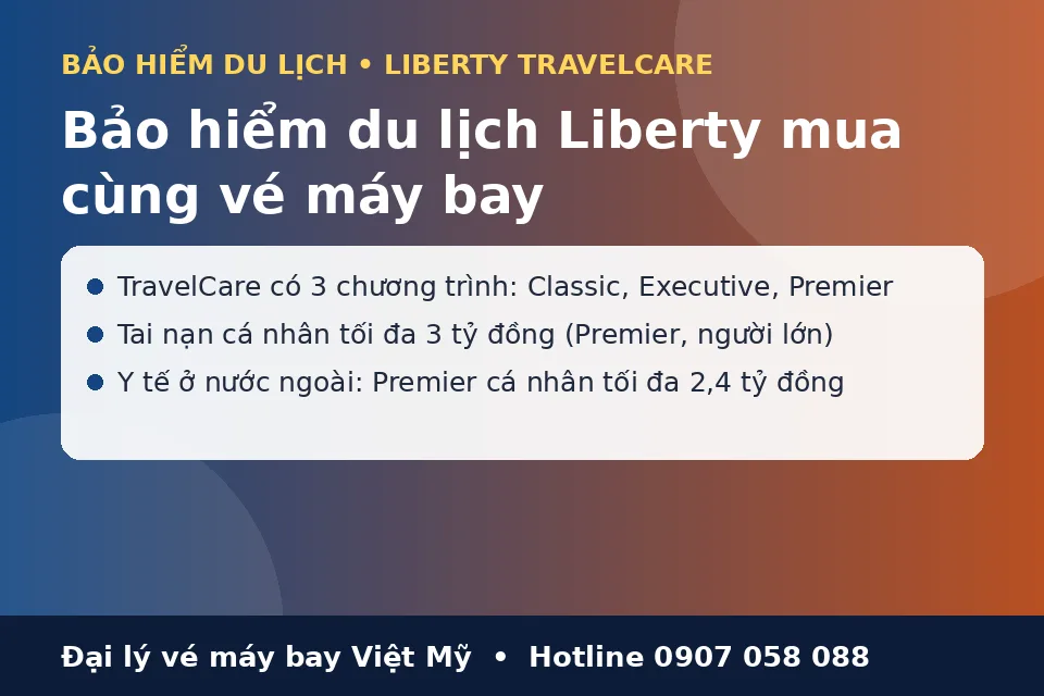 Bảo hiểm du lịch Liberty mua cùng vé máy bay