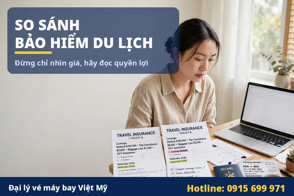 so sanh bao hiem du lich khi dat ve may bay